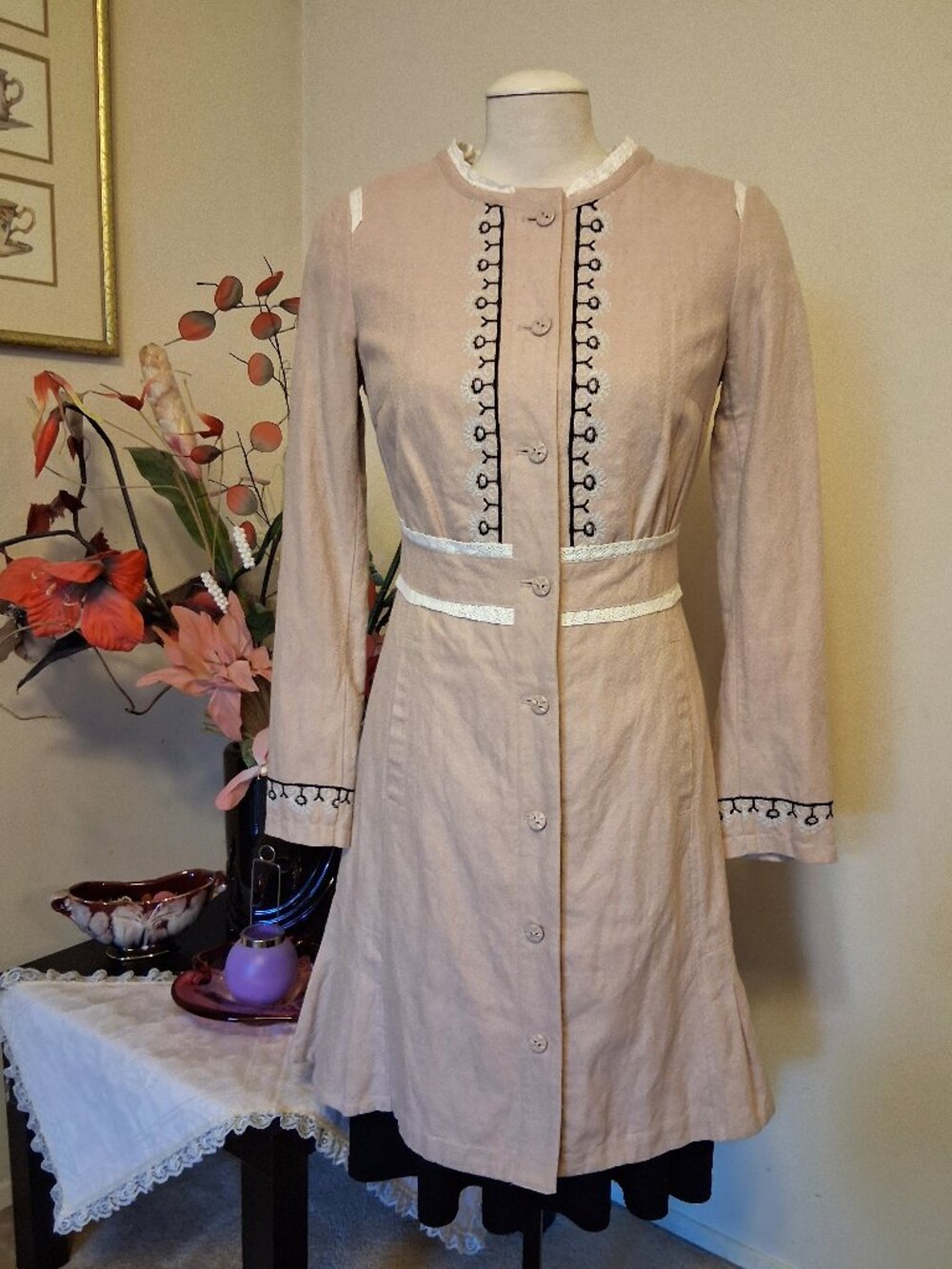 NOA NOA Tailored Embroidered Coat Lined Spring Fall Outerwear Women S Classic